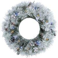Outdoor Living Aurora Winter Glow Christmas Wreath in White