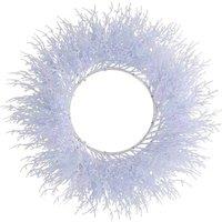 Outdoor Living Arctic Snowdrift Christmas Wreath - Flocked White, Warm LEDs in White