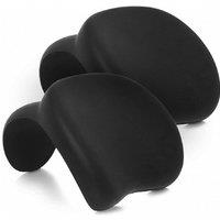 Wave Spas Luxury Head Rest Pillow - PU Foam, Contoured Hot Tub Headrest in Black | Size: 6 Pack