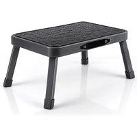 Futura Folding Step Stool Premium Grey, Heavy-Duty Steel Home DIY Step Stool in Grey