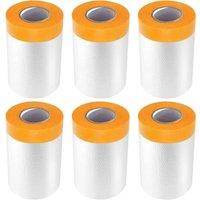 FLAVORA 55cm x 20m Pre-taped Masking Paper Car Spray Paint Dustproof Film in White | Size: 1000mm 16000mm