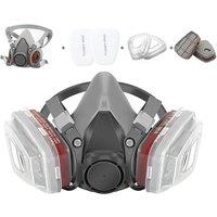 NESTLUNE 7 In 1 Reusable Respirator For Paint Chemical Work in Grey | Size: 10