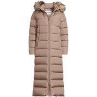 Lands' End Women's Plus Hooded Maxi Down Coat in Light Brown | Size: 2X