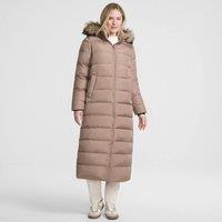 Lands' End Women's Petite Hooded Maxi Down Coat in Light Brown | Size: Medium