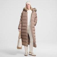 Lands' End Women's Hooded Maxi Down Coat in Light Brown | Size: Small