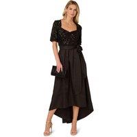 Adrianna Papell Women's Sequin Combo Taffeta Gown in Black | Size: 10