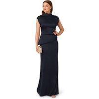 Adrianna Papell Women's Satin Crepe Midi Dress in Navy | Size: 8