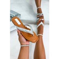 Love Lemonade Women's Crystal Cove Flip Flops in Tan | Size: 6