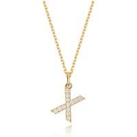 Cervin Blanc Women's Lab Grown Diamond Initial Necklet in Silver Gold Plated