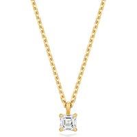 Cervin Blanc Women's Lab Grown Asscher Cut Diamond Necklet in Silver Gold Plated