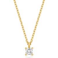 Cervin Blanc Women's Lab Grown Asscher Cut Diamond Necklet in Silver Gold Plated