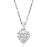 Cervin Blanc Women's Lab Grown Diamond Heart Necklet in Silver