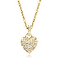 Cervin Blanc Women's Lab Grown Diamond Heart Necklet in Silver Gold Plated