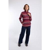Weird Fish Women's Reena 1/4 Zip Printed Microfleece in Raspberry | Size: 12
