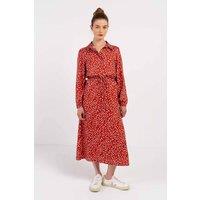 Kettlewell Women's Delilah Shirt Dress in Red | Size: 14