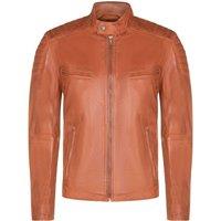 Infinity Leather Men's Leather Quilted Biker Jacket - Berlin in Tan | Size: 4XL