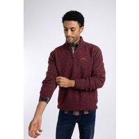 Weird Fish Men's Altwood 1/4 Zip Jumper in Burgundy | Size: Large