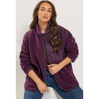 Yours Women's Teddy Zip Through Fleece in Burgundy | Size: 18