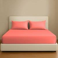 Pamposh 35cm Extra Deep Cotton Sateen Fitted Sheet - Soft & Smooth in Coral | Size: Single Fitted