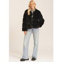 Gini London Women's Black Soft Touch Fur Jacket | Size: S/M