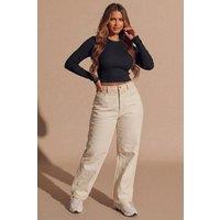 Femme Luxe Women's Stone High Waisted Straight Leg Trousers- Villa | Size: 14