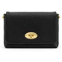 Kitise Women's Genuine Italian Leather Flap Turn Lock Closure Crossbody Handbag in Black