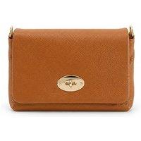 Kitise Women's Genuine Italian Leather Flap Turn Lock Closure Crossbody Handbag in Brown