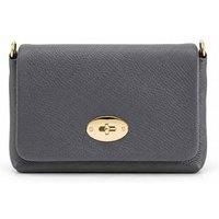 Kitise Women's Genuine Italian Leather Flap Turn Lock Closure Crossbody Handbag in Dark Grey