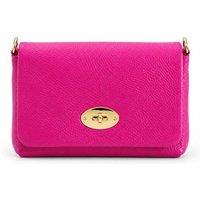 Kitise Women's Genuine Italian Leather Flap Turn Lock Closure Crossbody Handbag in Fuchsia