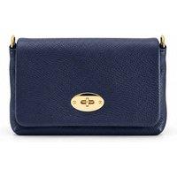 Kitise Women's Genuine Italian Leather Flap Turn Lock Closure Crossbody Handbag in Navy