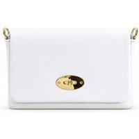 Kitise Women's Genuine Italian Leather Flap Turn Lock Closure Crossbody Handbag in White