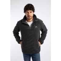 Weird Fish Men's Woodrow 1/4 Zip Borg Fleece in Dark Grey | Size: 3XL