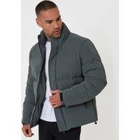 threadbare Men's Funnel Neck Puffer Coat in Grey | Size: Large