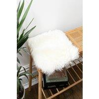 Native Natural Sheepskin Chair Pad Square Ivory White in Natural | Size: 40 cm x 40 cm