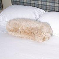 Native Natural Sheepskin Beige Lumbar Cushion | Size: Double