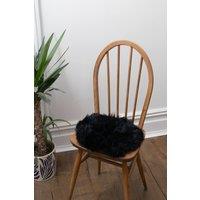 Native Natural Sheepskin Chair Pad Round Black | Size: 35 cm x 35 cm