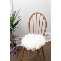 Native Natural Sheepskin Chair Pad Round Ivory White in Natural | Size: 35 cm x 35 cm