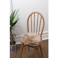 Native Natural Sheepskin Chair Pad Round Light Brown | Size: 35 cm x 35 cm