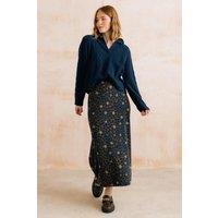 Lily & Me Women's Melissa Floral Print Brushed Polyester Midi Skirt in Camel | Size: 12