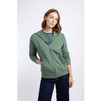 Weird Fish Women's Evrett Full Zip Hoodie Sweatshirt in Light Green | Size: 14