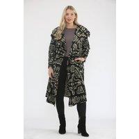 Saloos Women's Teddy Fur Long Coat Soft Textured Winter Layer in Black | Size: 16