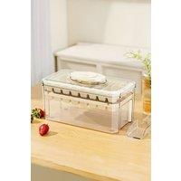 Living and Home 64-Grid 2-layer Press Type Easy Release Silicone Ice Cube Mold Box Freezer Storage Container in Cream