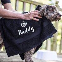 Duncan Stewart Personalised Dog Towel in Black