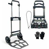 House of Home Folding Hand Trolley Heavy Duty Steel & Aluminium Cart, 150kg Capacity in Grey