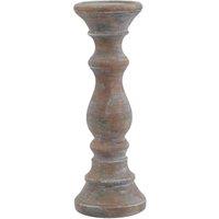 Hill Interiors Siena Column Candle Holder 30cm x 11cm x 11cm in Brown | Size: 30 cm x 11 cm x 11 cm