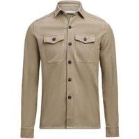 James Harvest Men's Hicksville Long-Sleeved Overshirt in Khaki | Size: XL