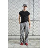 Giesto Men's Contrast Binding Detailed Baggy Ripstop Pants in Grey | Size: XL