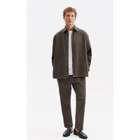 Giesto Men's Cotton-Lycra Shirt in Olive | Size: Medium