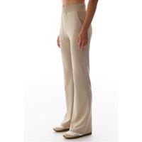 Penti Women's Ribana Detail Flare Sweatpants in Beige | Size: Medium