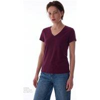 Penti Women's Modal V-Neck T-Shirt in Burgundy | Size: Large